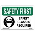 thumbnail image 1 of SignMission OS-SF-A-1218-L-10936 Premier Signe de Sécurité de 12 x 18 Po - Lunettes de Sécurité Requises avec Symbole, 1 of 1