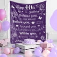 thumbnail image 4 of Happy 40th Birthday Gifts Blanket, 1983 Birthday Gifts for 40 Year Old Women, Happy 40th Birthday Decorations for Women/Her/Men/Him Throw Blanket, 40th Birthday Gifts Ideas Blanket " Purple(40"x50"), 4 of 7