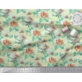 thumbnail image 2 of Soimoi polyester Crepe Fabric Leaves & Floral Hand Drawn Print Fabric by Yard 52 Inch Wide, 2 of 3