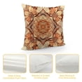 thumbnail image 4 of YINGXI Ethnic Throw Pillow Cushion Cover, Style Flower with Backdrop Art Print, Decorative Square Accent Pillow Case, Cream Brown 22x22in, 4 of 5