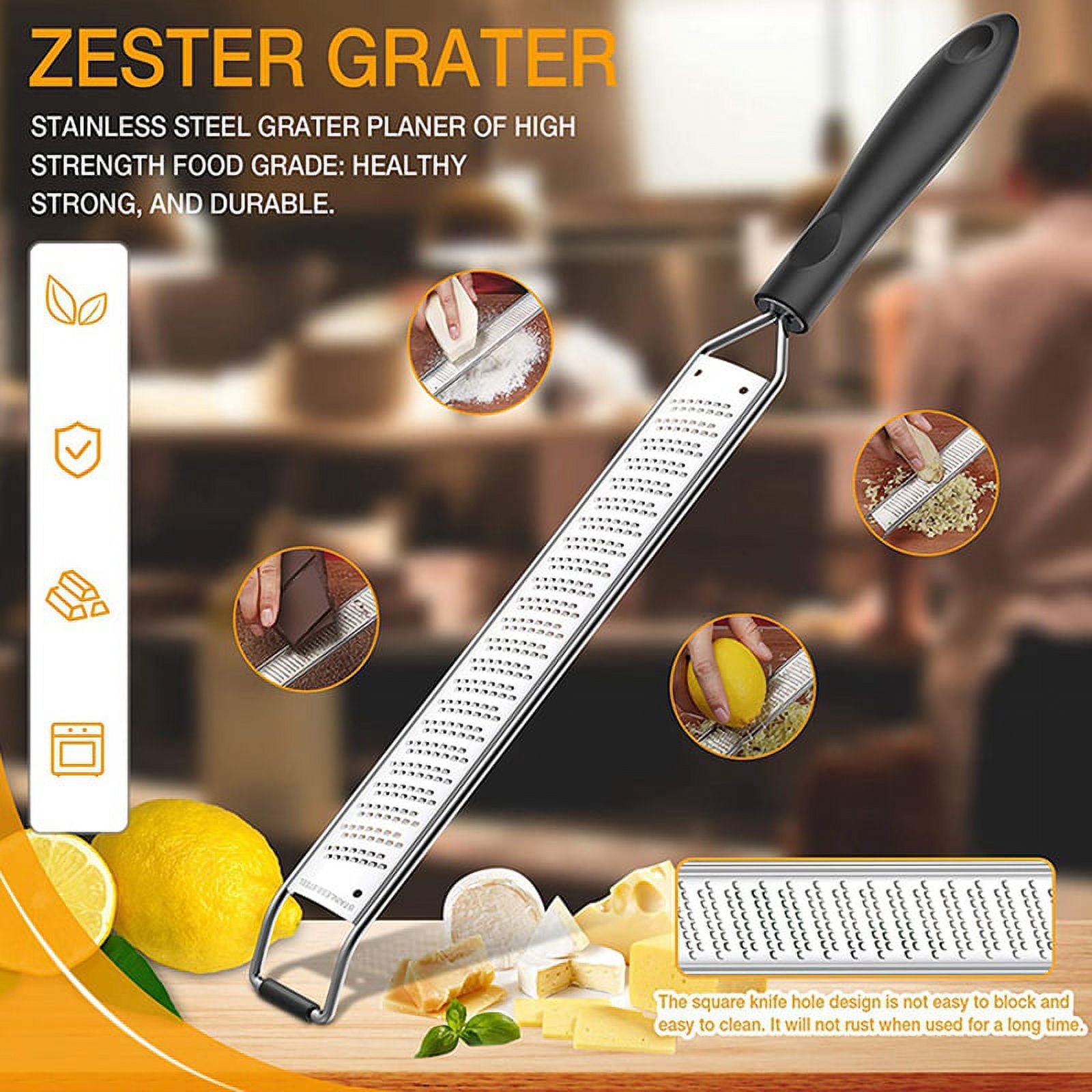 Handheld Cheese Grater Lemon Zester Ginger Fine Shredder Scraper Rasp File  Tool, 1 Pack - Foods Co.