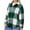 Green, variant on ICHUANYI 2023 Women's Casual Plaid Printed Shirts Long Sleeve Button Down Blouses V Neck Loose Tops with Pocket