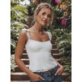thumbnail image 6 of LMLYSoH Women's Summer Slim Fit Cami Tops Sleeveless Open Back Low Cut Lace Floral Tanks, 6 of 9