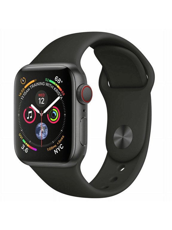 Pre-Owned Apple Watch Series 4 40mm GPS + Cellular 4G LTE Space Gray Black Sport Band
