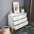 thumbnail image 4 of Gzxs 7 Drawers Dresser for Bedroom, Modern Chest of Drawers, Wooden Dressers Closet Organizer for Bedroom, Living Room, Hallway, 47.25"L x 15.75"W x 33.66"H, White, 4 of 8