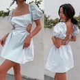 thumbnail image 3 of CNKOO Women Summer Temperament Tunic Backless Elastic Lace Adjustable Dress, 3 of 6