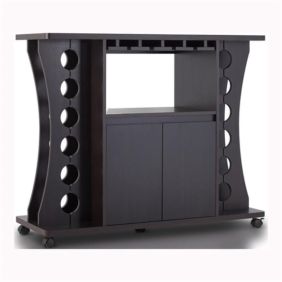 Furniture of America Milan Modern Wood Buffet with Wine Rack in Espresso