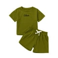 thumbnail image 2 of Kiijoy Infant Girls DIY Letter Embroidery Short Sleeve T-Shirt and Shorts Set, Sizes 12-18M, 2 of 7
