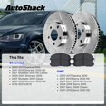 thumbnail image 3 of AutoShack Front Vented Drilled & Slotted Silver Zinc Coated Brake Rotors + Premium Ceramic Pads 6-PC Brake Kit Replacement for 2003-2017 Chevrolet Express 3500 SilverShield Pro 12.8" (325 mm), 3 of 5
