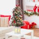 thumbnail image 1 of 2-pack 3-foot prelit artificial snow-flocked christmas trees con 78 LED lights. battery-operated con timer para holiday home decor, 1 of 7