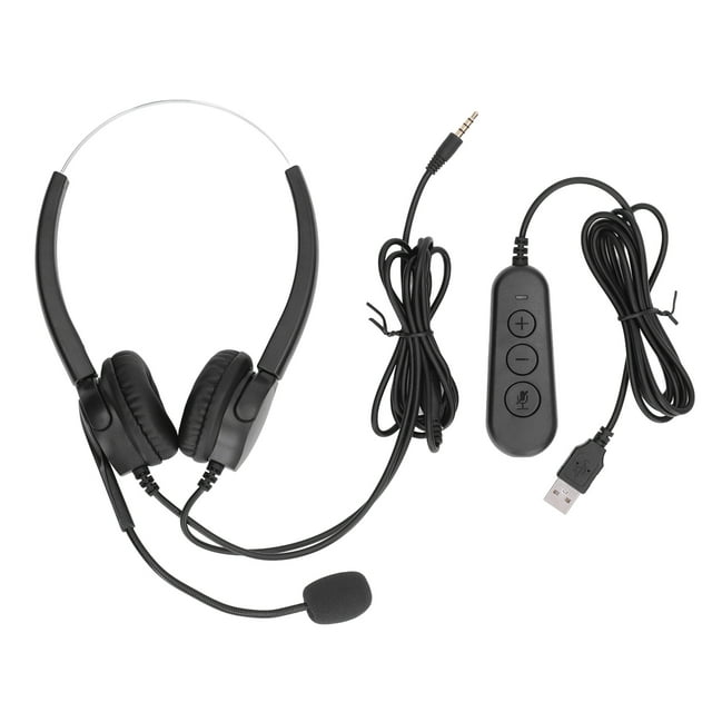 Computer Headset,Call Center Headset Professional Communication Headset USB Headset High Capacity
