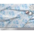 thumbnail image 2 of Soimoi Blue Cotton Duck Fabric Rose Floral Printed Craft Fabric by the Yard 44 Inch Wide, 2 of 3
