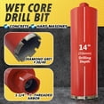 thumbnail image 2 of EDiamondTools 2-3/4" Wet Drill Core Bits for Concrete, Masonry, 14" Long Diamond Hole Saw, 2 of 4