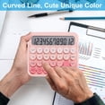 thumbnail image 5 of Calculadora mecánica de 12 dígitos de batería Uxcell, con interruptor, color rosa, 5 of 5