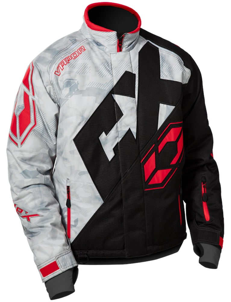 Castle X Vapor Mens Snowmobile Jacket Alpha Gray Red Black