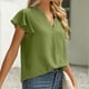thumbnail image 5 of Pntutb Mujer Suelta Casual Manga Corta Cuello en V Sólido Blusa Casual Camiseta Túnica tops Pntutb Pntutb-5100, 5 of 9