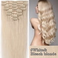 thumbnail image 3 of SEGO Clip in Hair Extensions 100% Real Remy Human Hair Full Head Straight Balayage Hair 8-24 inch, 3 of 10