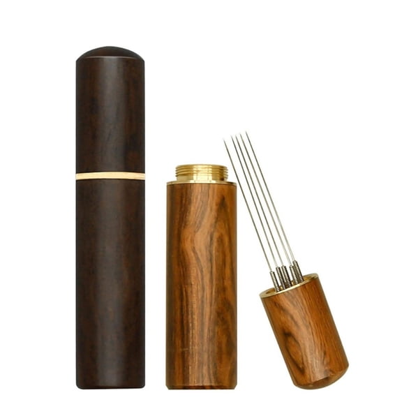 ZPAQI 2 Pieces Professional Espresso Needle Distributor Wood Handle Stirrer Tool Set