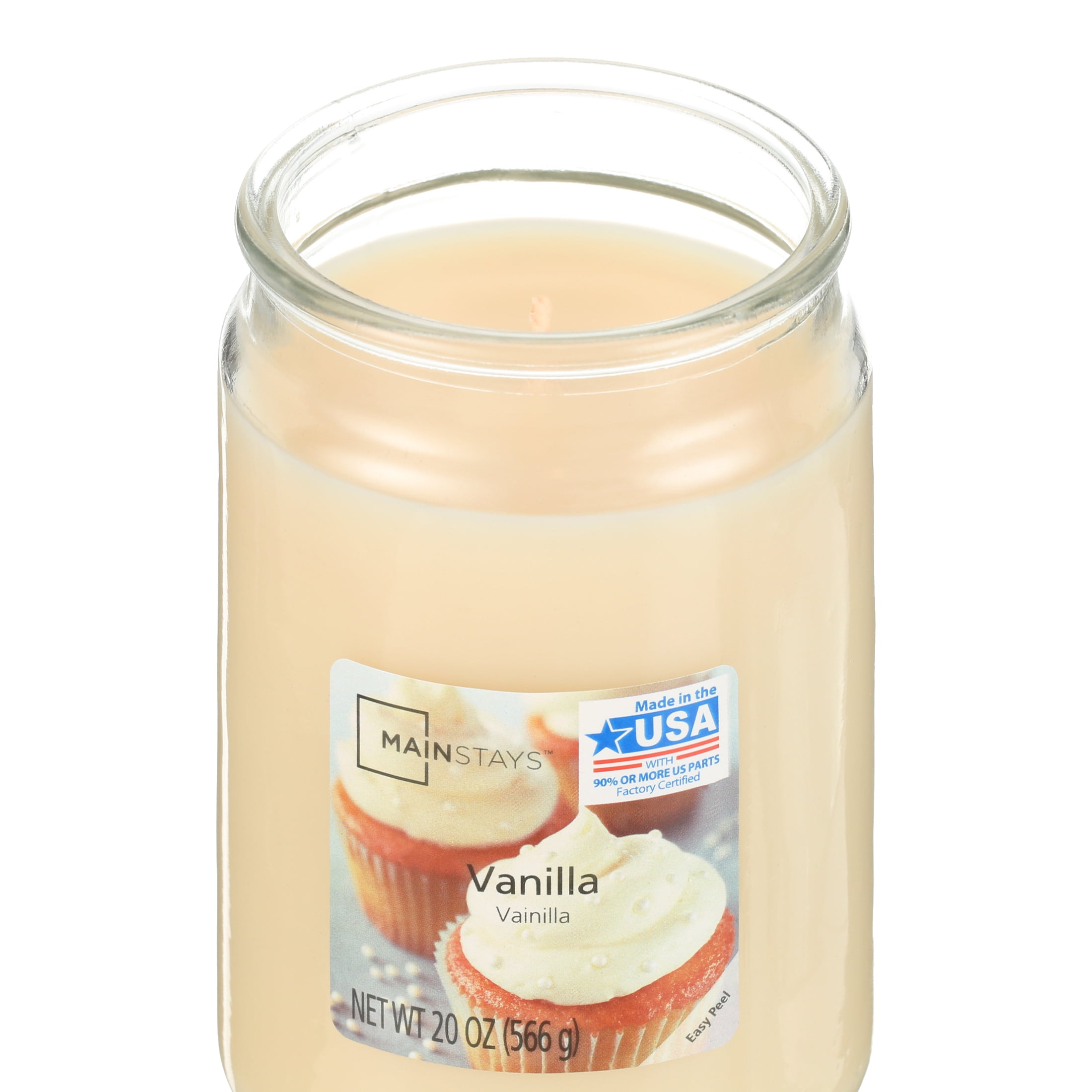 Mainstays Vanilla Scented Single-Wick Large Glass Jar Candle, 20 oz., 2-Pack
