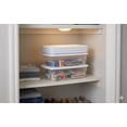 thumbnail image 2 of Sterilite 6 Quart Clear Stacking Closet Storage Tote Container with White Lid, 2 of 2