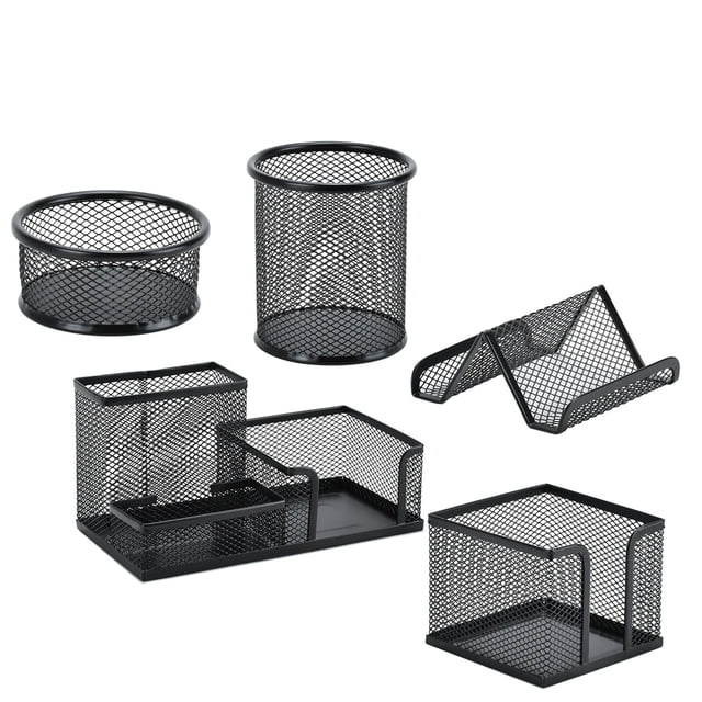 Portalápices para escritorio, organizador de escritorio de malla, suministros de oficina, organizador de portalápices, soporte para clips de papel