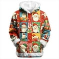 thumbnail image 6 of XUNKUSGA Ugly Christmas Hoodies for Men Cute Christmas Prints Fleece Trim Pullover Hoodies Casual Solid Color Hooded Sweatshirt Women Loose Long Sleeve Plain Hoodies S-2XL Red, 6 of 7