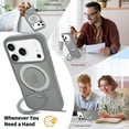 thumbnail image 3 of Asuwish Phone Case for iPhone 17 Pro 6.3 inch Tempered Glass Screen Protector Magnetic Folding Stand Frosted Translucent Rugged Shockproof Protective Cell Cover i Phone17 i17 17Pro Women Men Grey, 3 of 7