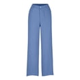 thumbnail image 5 of GiLiling Girls Linen 2 Piece Outfit Sleeveless V-Neck Top and Loose High Waisted Summer Pants Set (Blue, 9-10 Years), 5 of 7