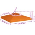 thumbnail image 4 of vidaXL Couverture de Gazebo Remplacement de la Toile 310 g / M2 Orange 3 x 3 m, 4 of 4