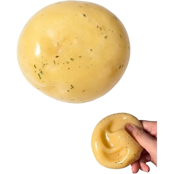 Handmade Stress Mashed Potato Slush Ball Slow Rebound Sensory Squeeze Balls for Anxiety Relief & Focus - Sand Filled Crunchy Squishies Balls for Adults - Portable Desktop Stress Relief Toys,1pcs