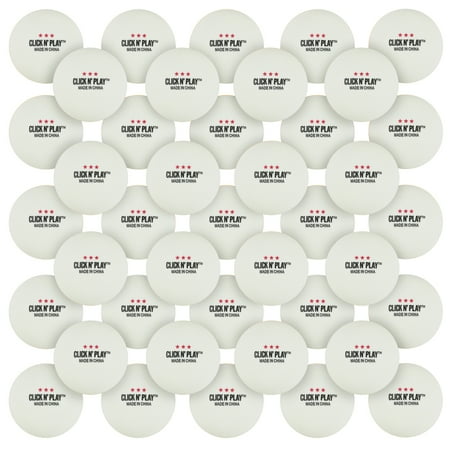 Click N  Play Value Pack of 50 White 3-Star Premium Ping Pong Balls  Advanced Training  Tournament Grade Balls.