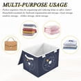 thumbnail image 6 of Yayeee Collapsible Cube Storage Bin with Lid Fabric Closet Decorative Basket with Handles, White Cat Planet, 6 of 7