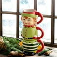 thumbnail image 4 of Mr. Christmas 12 oz. Set of 3 Ceramic Stacking Mugs - Elf, 4 of 5