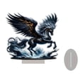 thumbnail image 3 of 2D Horse Acrylic Figurine with Stable Base - Decorative Desktop Ornament for Living Room Bedroom Office Desk Tabletop, Lightweight Durable Horse Statue for Home Decor Holiday Gift, 8*8in, A, 3 of 6