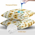 thumbnail image 4 of Throw Pillow Covers 26x26 Inch Set of 2, Summer Sunflowers Waterproof Outdoor Pillow Covers, Watercolor Botanical Floral Leaves Decorative Cushion Pillowcases for Couch, Sofa, Bed, Garden, Patio, 4 of 9