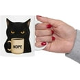 thumbnail image 6 of Grumpy Black Cat "NOPE" Mug – Funny Cat Lover Coffee Cup – 11oz White Ceramic Mug with Sarcastic Cat Art, 6 of 7