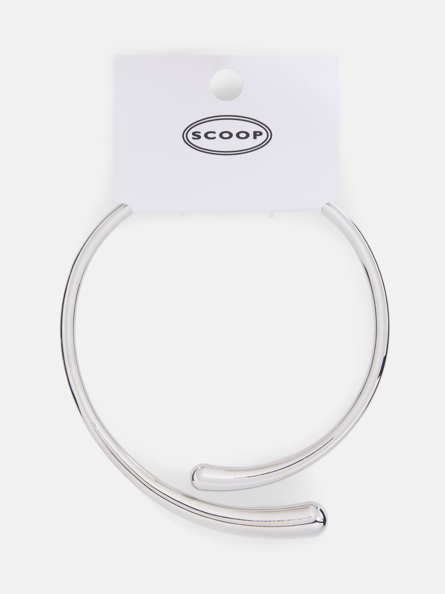 Scoop Wrap Choker Necklace, Silver-Tone