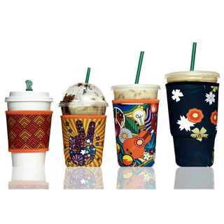 Abstract Art Animal Butterfly Reusable Iced Coffee Cup Sleeve with Handle  Neoprene Ice Insulator Coffee Cup Sleeve Drink Holde Large 30-32 oz for  Coffee Cups Beverages Water Bottle - Yahoo Shopping