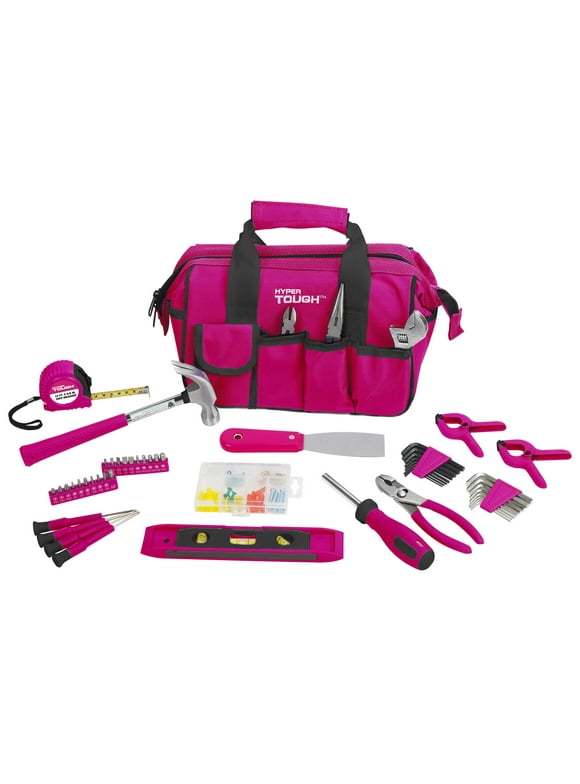 Hyper Tough 89-Piece Pink Household Tool Set, Gift for Mom, 9201