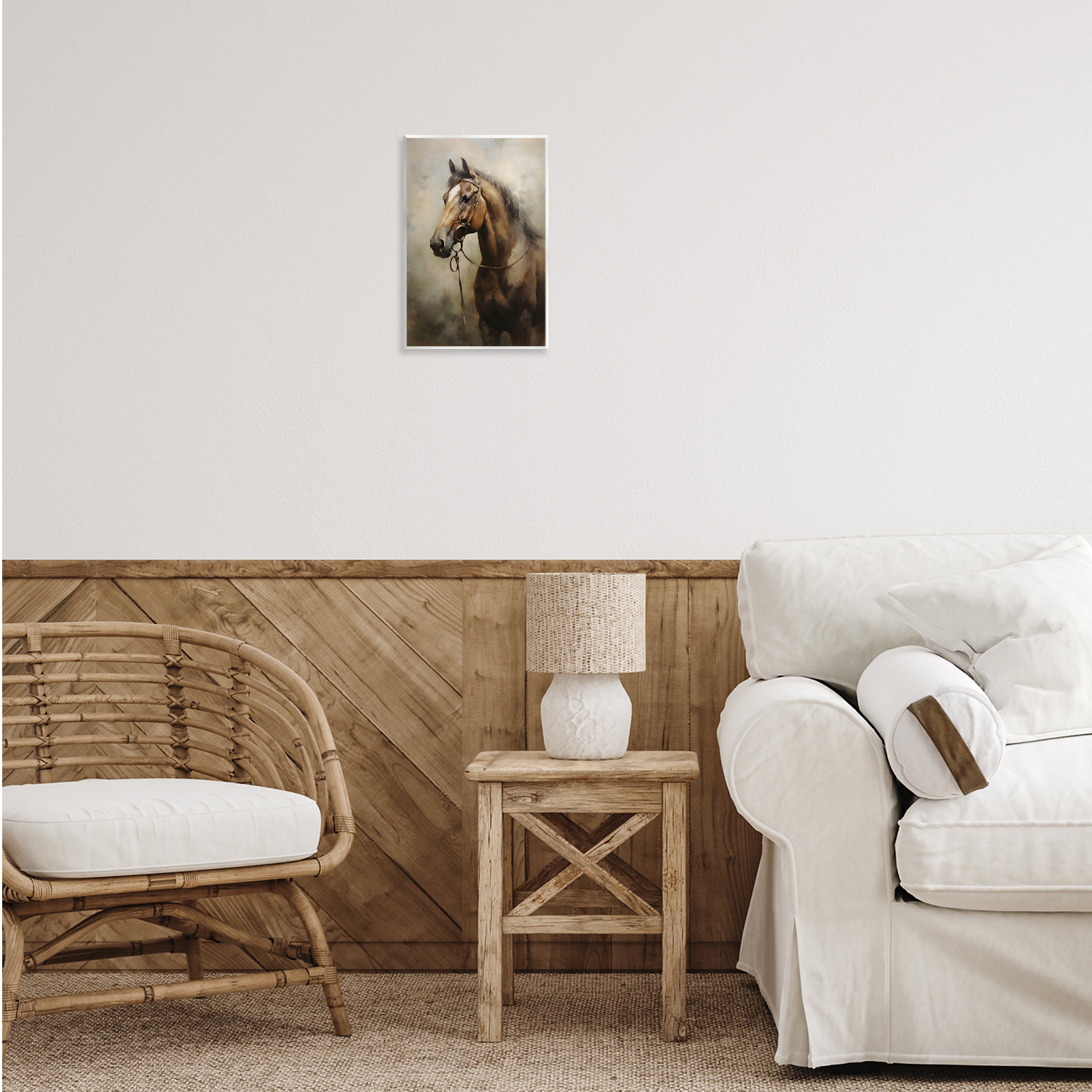 Stupell Industries Brown Horse Portrait Animals & Insects Painting Unframed Art Print Wall Art, 10 x 15