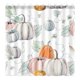 thumbnail image 1 of Cortina de baño con diseño de calabazas otoñales de acuarela con ramas doradas, hojas que caen, cosecha, día de Acción de Gracias, tela impermeable, lavable a máquina, con ganchos, 72" de ancho x 72", 1 of 5