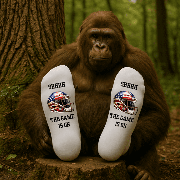 Football Fan Socks – “SHHHH, The Game Is On” (Team Color Options)