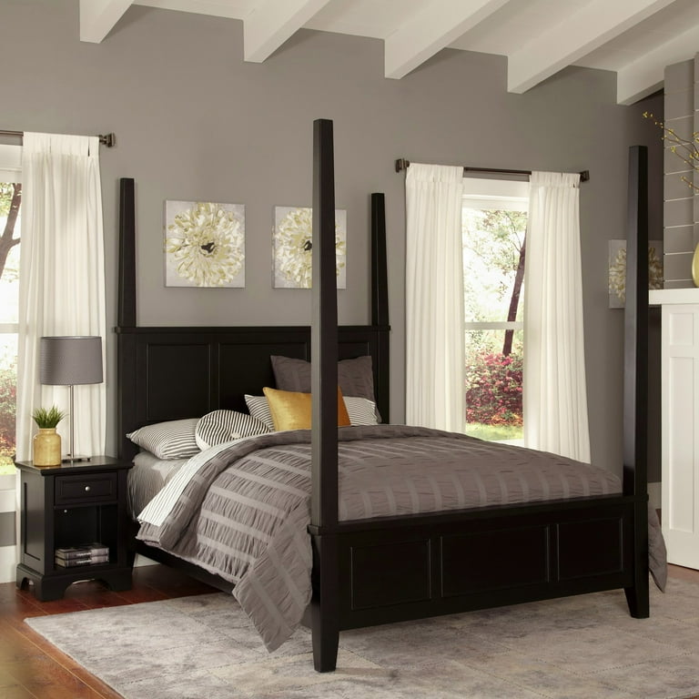 Home Styles Bedford Poster Bed and Night Stand Color Black Size King