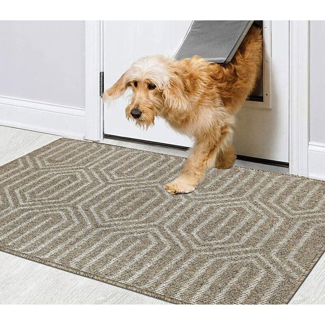 Felpudo lavable a máquina, felpudo para puerta de entrada interior, felpudo absorbente antideslizante para exteriores, felpudo para puerta de casa, marrón, 50*80cm Kuyhfg Bienvenido a Kuyhfg