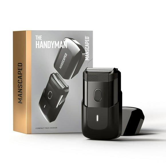 MANSCAPED® The Handyman™ Compact Face Shaver – Portable Men’s Travel Facial Hair Groomer, USB-C Rechargeable - Black