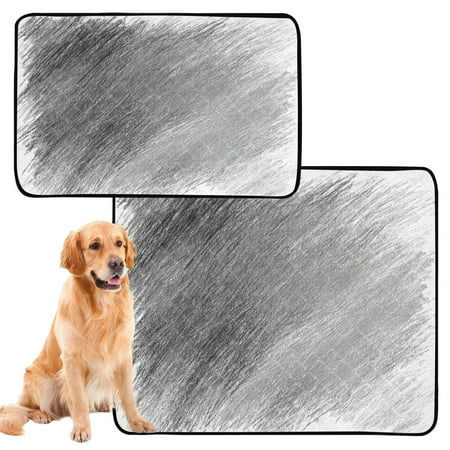 IAUYY Washable Pee Pads for Dogs Medium+Large Absorbent and Leak-Proof Non-Slip Reusable Puppy Pee Pads for Dogs Applicable to Playpen Potty Crate Random Scribbles with Rough Pencil