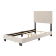 thumbnail image 4 of CorLiving Celeste Modern Upholstered Adult Twin Bed Frame with Headboard, Box Spring Required, Beige, 4 of 7