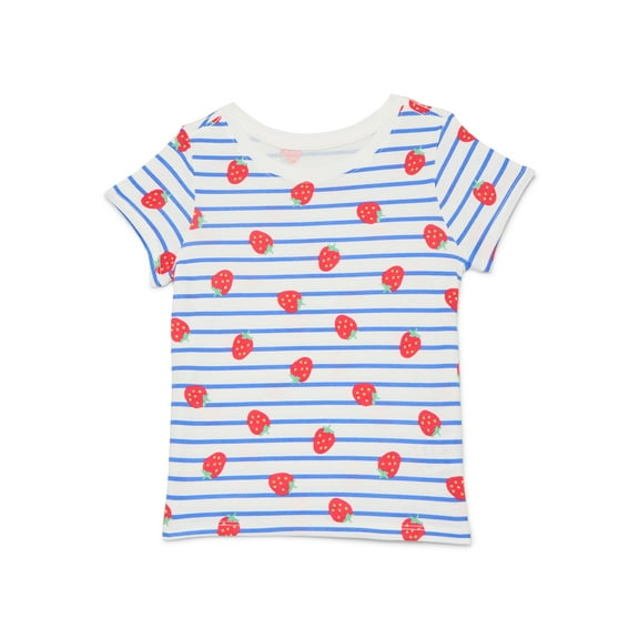 Wonder Nation Toddler Girls Tee with Short Sleeves, Sizes 18M-5T
