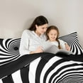 thumbnail image 5 of Feelyou Black White Geometric Queen Comforter Set for Kids, Abstract Spiral Bedding Sets, Modern Fashion Reversible Bedding Comforter Set, Ultra Soft Home Decor, 3-Piece, 5 of 8