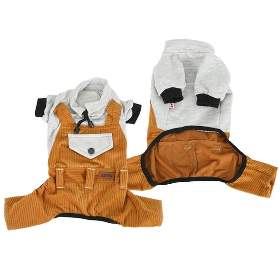 SussexHome Pets Turtleneck Dog Jumpsuit for Small Dogs - Washable Cute Dog Clothes Dog Jacket - Full Coverage Dog Sweater - Camel